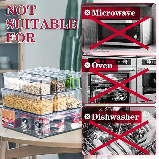 POMEAT 10 Pack Fridge Organizer, Stackable Refrigerator Organizer Bins