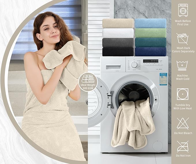 Extra Large Bath Towel Set of 4, Oversized Bath Sheet Super Soft Highly