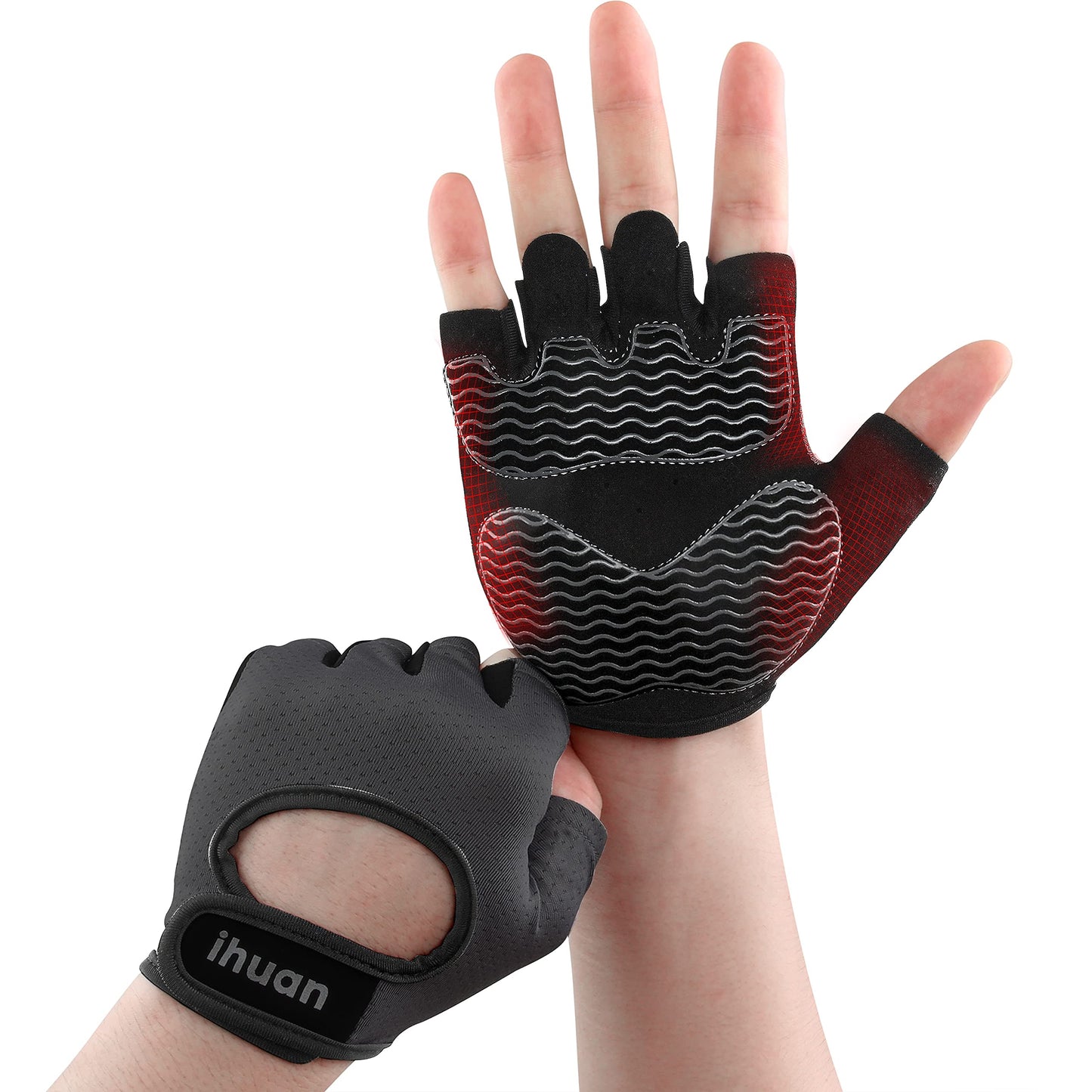 ihuan Workout Gym Gloves Weight Lifting for Exercise | Partition Palm Protection |Enhance Grip | Fitness Lightweight Breathable | Cycling Men & Women