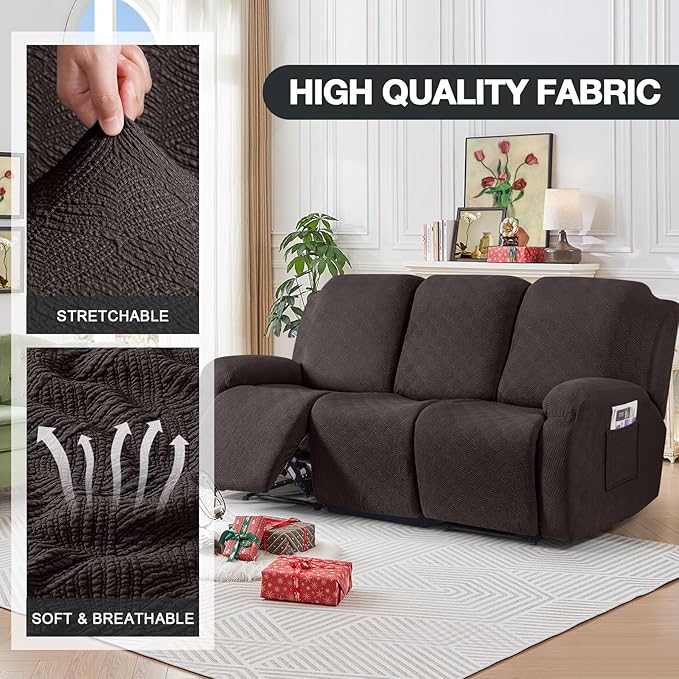 Timeles Recliner Covers for 3 Seater Reclining Couch Covers Sofa Slipcover