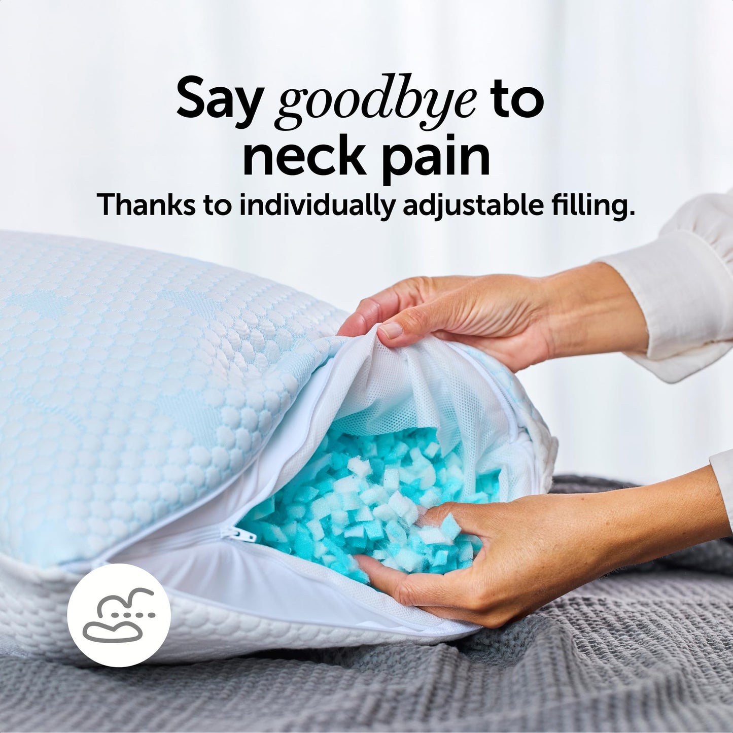 Cloudpillo Memory Foam Pillow - Luxury Ergonomic Headrest for Neck and Shoulder Pain Relief, Cooling & Warming Technology, Hypoallergenic Design, Optimal Support & Comfort - Standard Size (48x74 cm)