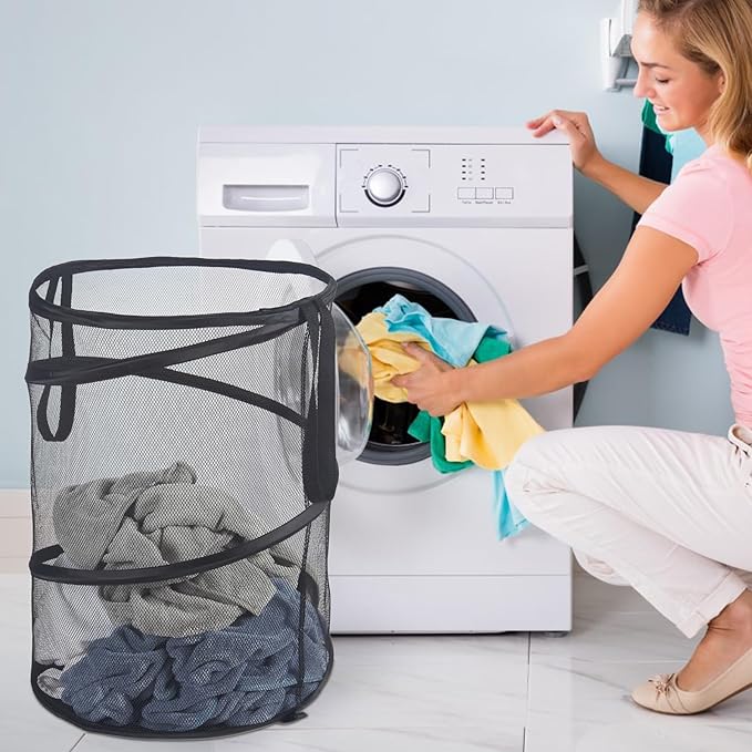 Seiritex Mesh Popup Laundry Hamper 115L Foldable Laundry Basket Extra Large