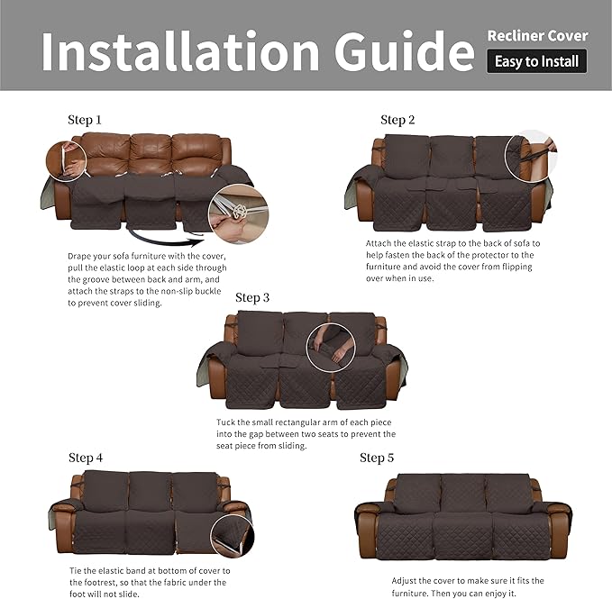 Easy-Going Recliner Sofa Cover, Reversible Couch Cover