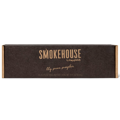Smokehouse by Thoughtfully, Gourmet BBQ Sauce Sampler Variety Pack in Glass Bottles, Vegan and Vegetarian, Flavors Range from Full-Bodied Pitmaster Classics to Foodie-Inspired Creations, Pack of 14