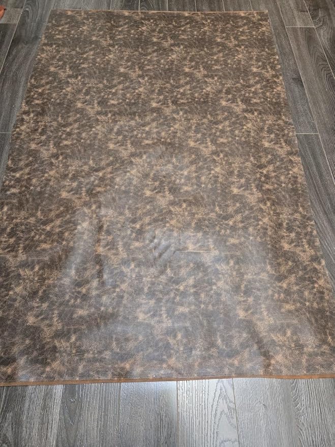 Brown Vintage Distressed Soft Faux Leather Fabric PU Peta Approved Vegan