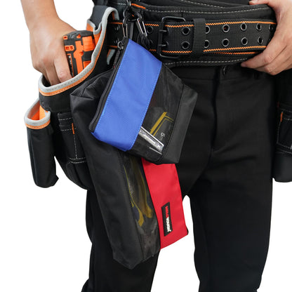 MELOTOUGH 2 Pack Zipper Utility Tool Bag，Small Zipper Bags/Multi-Purpose Tool Pouch Tote Bags Storage Organizer with Mesh Window for Screwdrivers,Pliers,Nut Drivers