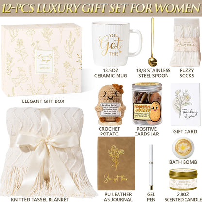 Self Care Get Well Soon Gifts Baskets for Women, Mothers Day Birthday Gifts Spa Care Package After Surgery, Inspirational Thinking of You Sympathy Basket Feel Better Encouragement Gift for Mom Friends