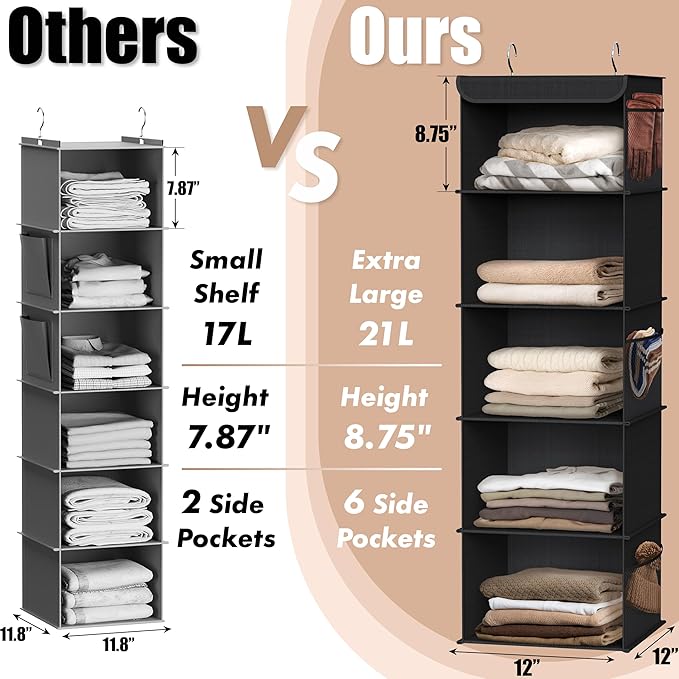 Simple Houseware 5 Shelf Hanging Closet Organizer