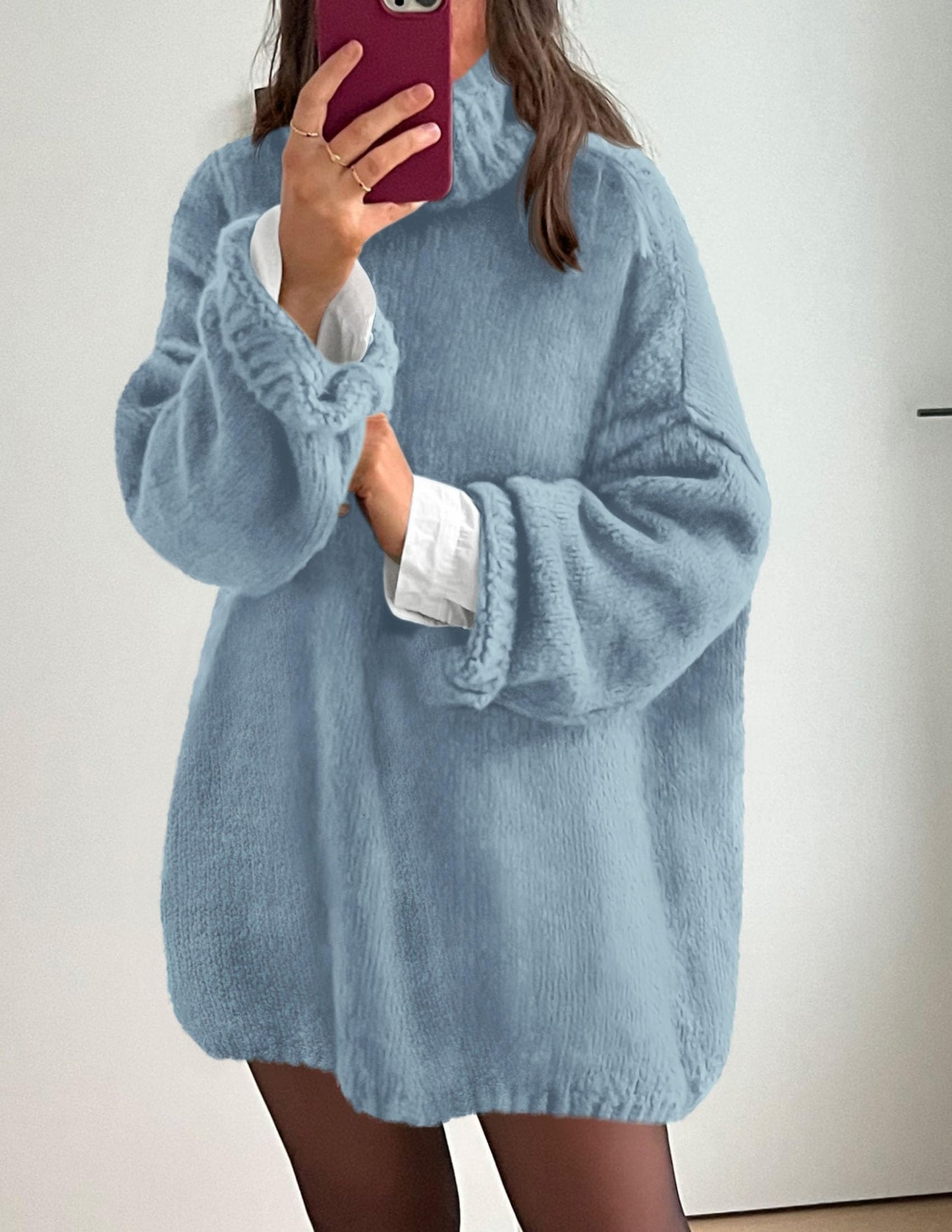 PRETTYGARDEN Oversized Sweaters for Women 2025 Chunky Turtleneck Sweater Fall Clothes Long Sleeve Tops Winter Clothing