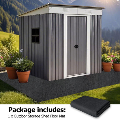 RUNZEG Outdoor Storage Shed Floor Mat, 8.2*10.2FT Waterproof Washable Garden Flooring Pad with Non Slip Backing, Soft Furniture Patio Covering Carport dust Oil Mat-Tool Shed, Storage Shed Not Included
