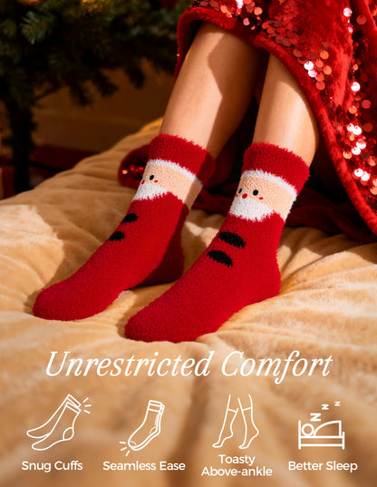 TEHOOK Warm & Cozy Valentines Gifts for Women, Fluffy Fuzzy Plush Sleeping Slipper Socks - Soft Warm Fabric