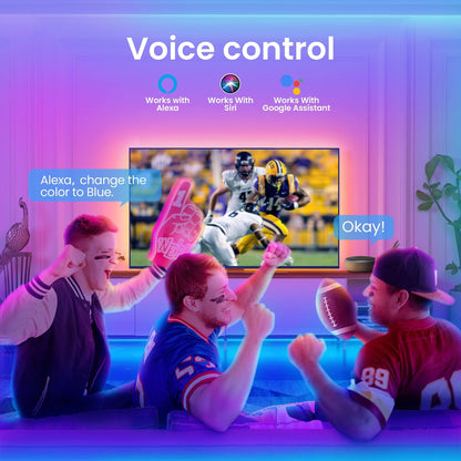 TJOY 200ft Smart Led Strip Lights for Bedroom, Alexa Light Strip,2835 RGB Color Changing Music Sync Rope Lighting with App Remote,Multi-Color Wireless Led Lighting for Bedroom (APP+Remote+Voice)