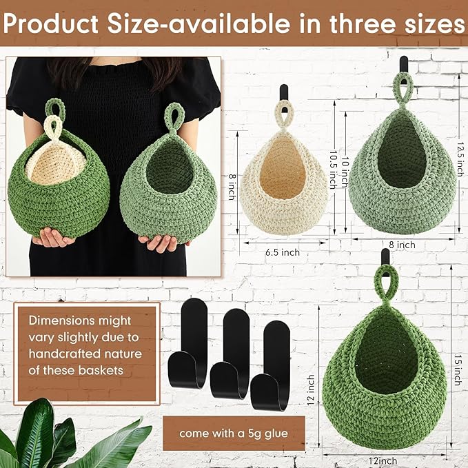 Honeydak Boho Decor Hanging Wall Baskets