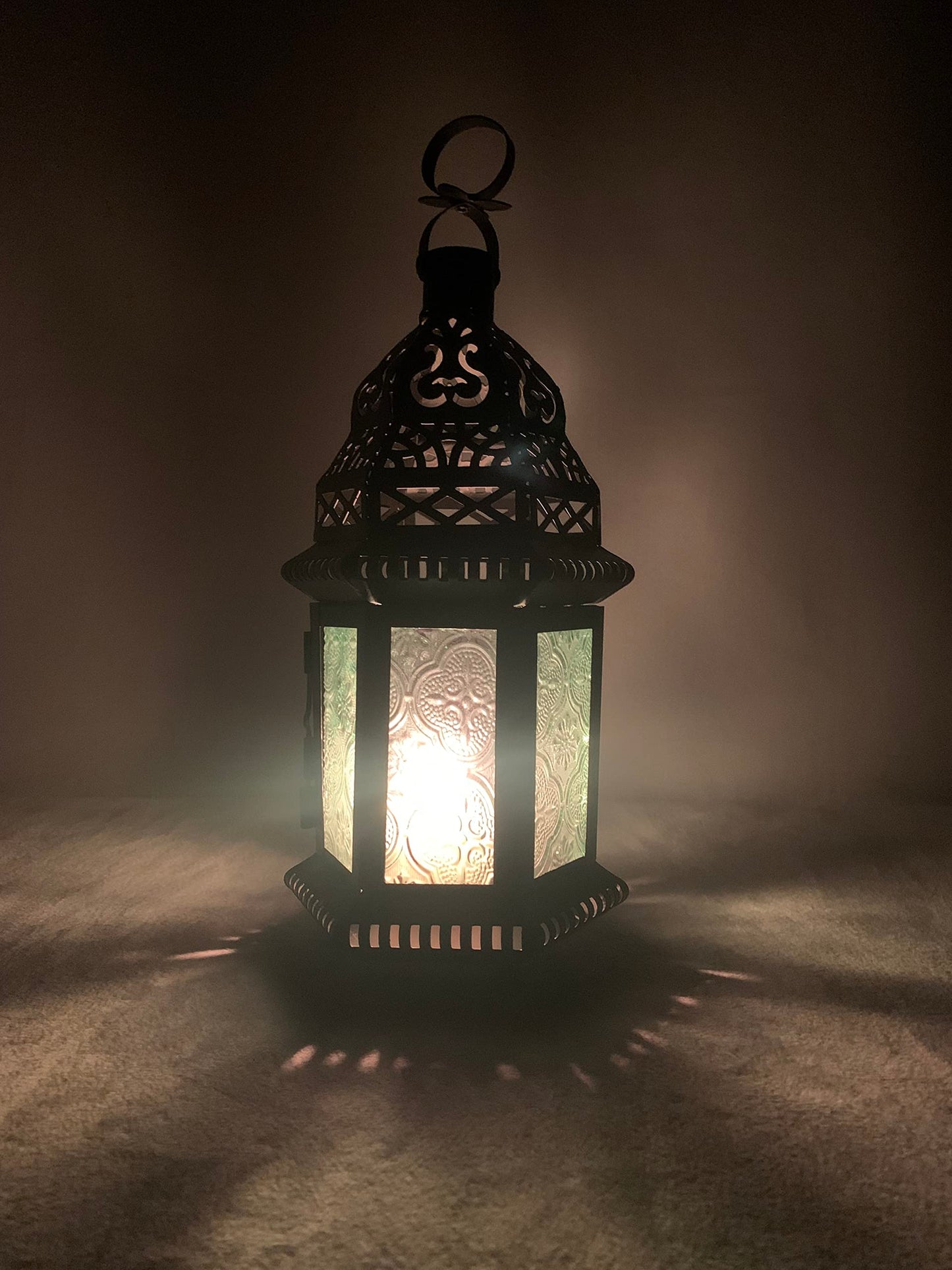 Gifts & Decor Green Glass Moroccan Candle Holder Hanging Lantern