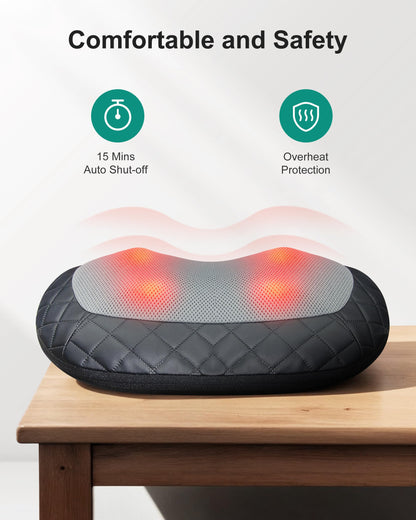 Snailax Shiatsu Back and Neck Massager with Heat, Electric Massager for Shoulder, Neck, Back, Kneading Deep Tissue Massage Pillow, Christmas Gifts