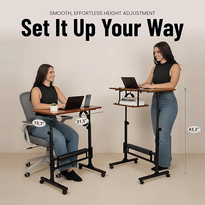 Model 2026 Adjustable Height Rolling Desk