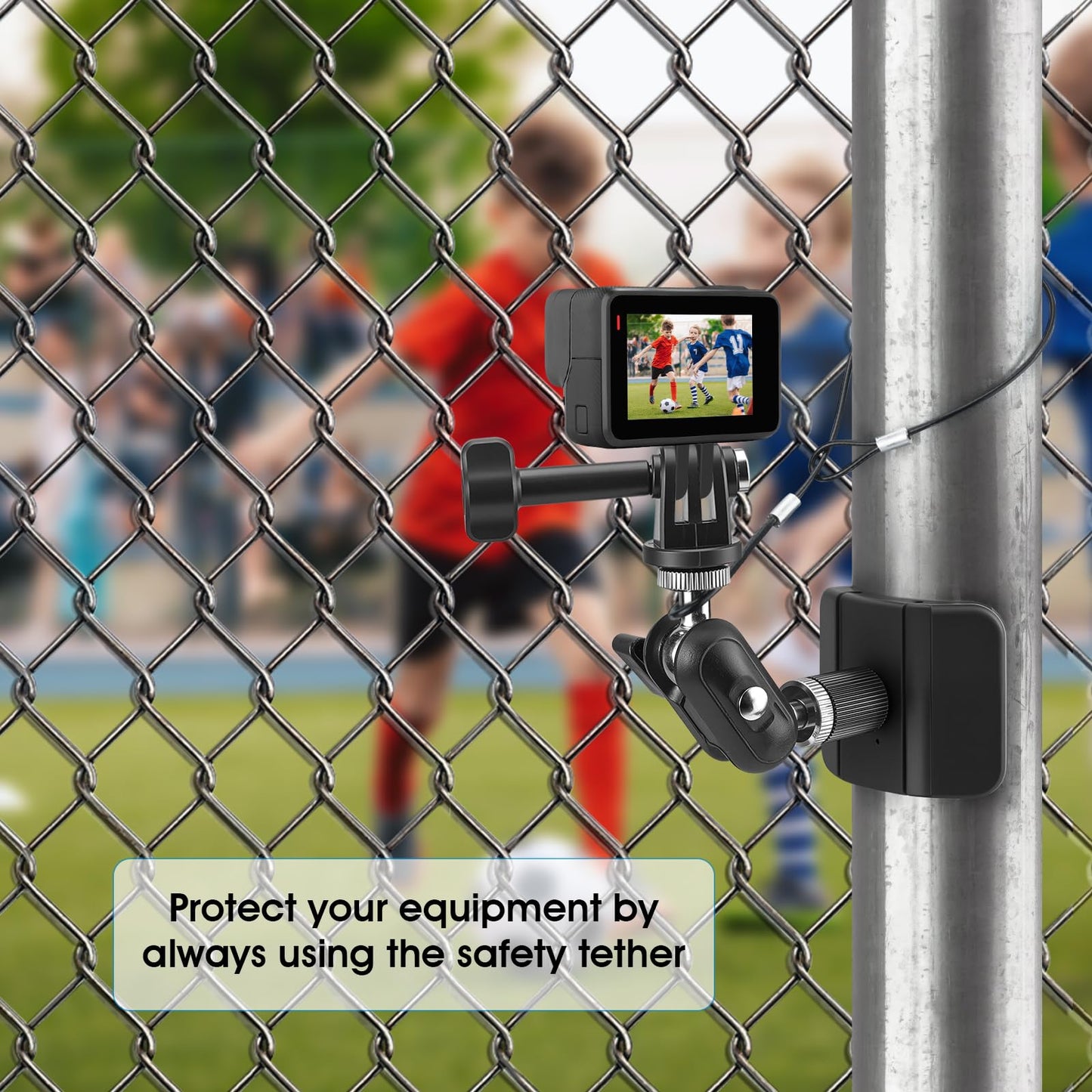 Magnetic Camera Fence Mount for Sports Recording, Universal Pole Mount fits for GoPro Insta360 X5 Mevo Camera, Flexible Fold Magnet Base for Flat & Curved Surfaces, Gym & Training Video Mount