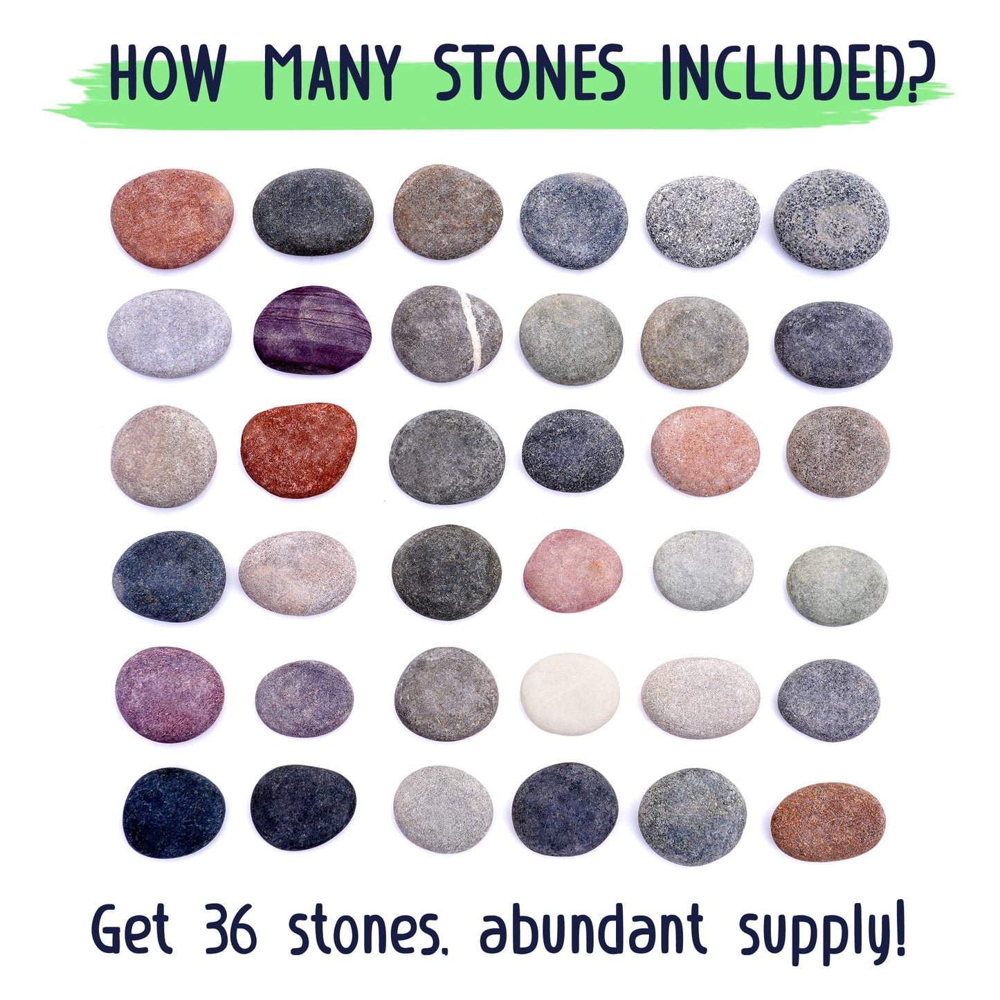 ROCART 12 PCS Large Rocks for Painting, 1.5-2.0 Inches Flat Painting Rocks for Arts & Crafts, Natural Smooth River Rocks for Painting, Kindness Rocks, Decoration, DIY, Crafting Gift