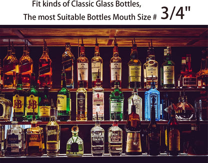 Pafusen 6 Pack Liquor Bottle Pourers, Liquor Pour Spout for Liquor Bottles, Stainless Steel Olive oil Dispenser Spout, Alcohol Pourer Spouts Dust Caps Covers Fixed, Sliver