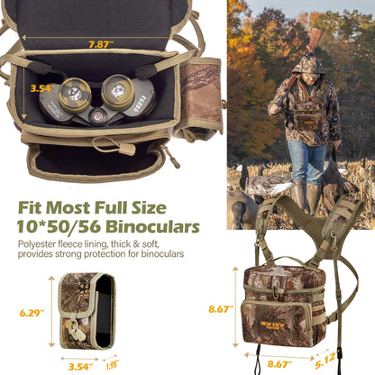NEW VIEW 80L Hunting Backpack with Waterproof Rain Cover & Binocular Straps Harness Chest Pack with Detachable Rangefinder Pouch