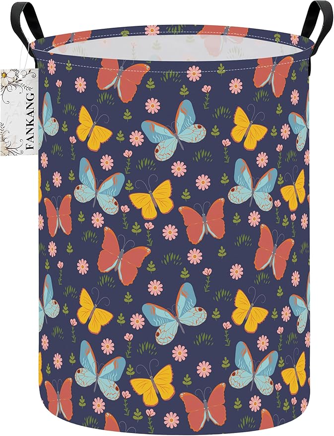 FANKANG Storage Basket, Nursery Hamper Canvas Laundry Basket Foldable