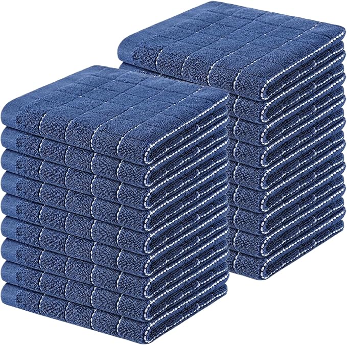 Homaxy 100% Cotton Terry Kitchen Dish Cloths, Ultra Soft and Absorbent Dish