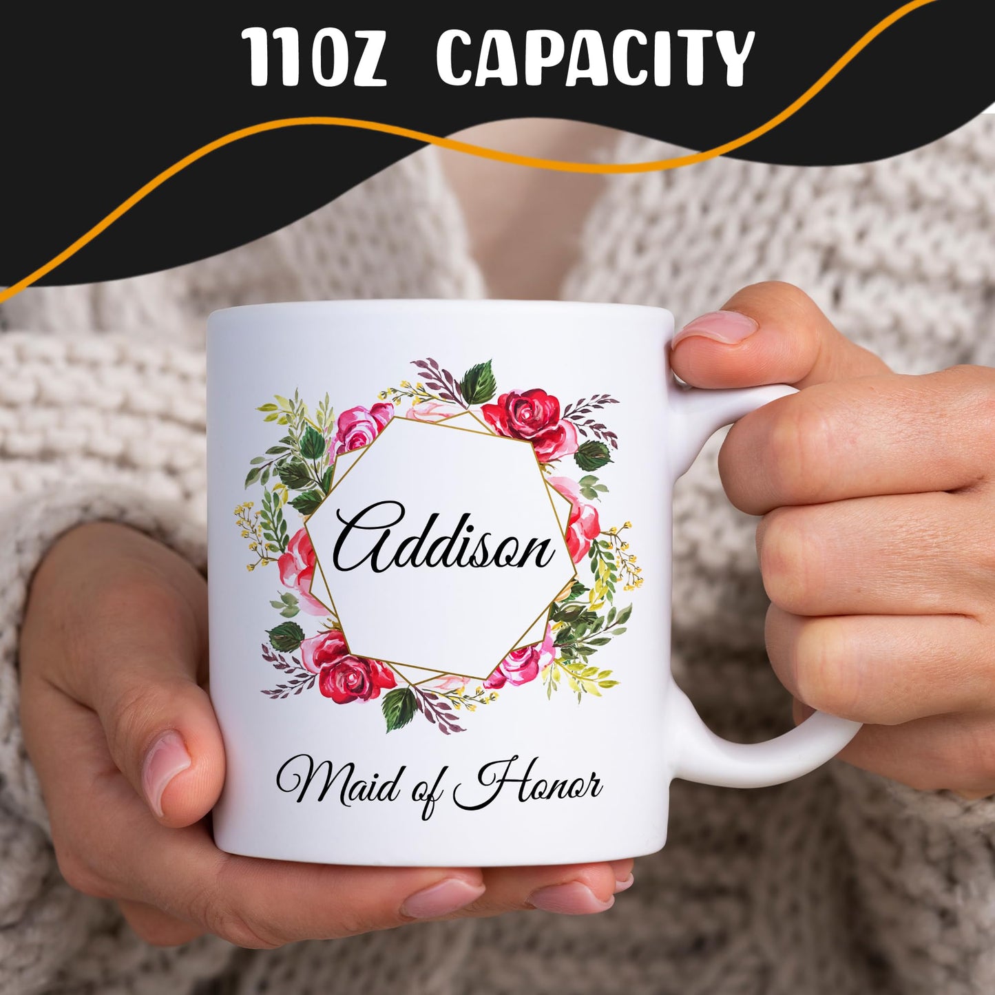 Giftbees Personalized Coffee Mug, Custom Picture Text or Logo Ceramic Mug, Customized Gift for Men & Women, Taza Personalizada with Photo and Words, Customizable 11 Oz Tea Cup | White