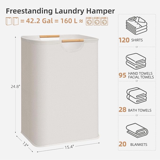 STORAGE MANIAC 2-Pack Large Laundry Hamper, 80L Collapsible Laundry Basket