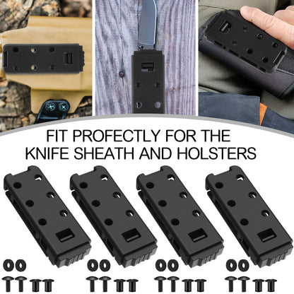 Relaxweex 4 Pack 3 Inch Holster Belt Clips Knife Belt Clip Holster Adjustable Molle Attachment Adapter with Mounting Hardware Panel Mounts Straps Tools for Vests Backpacks(Classic Style)