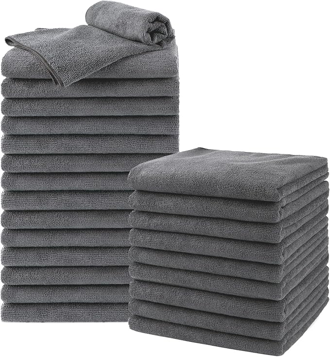 Salon Towels 24 Pack, Super Soft Microfiber Gym Towels, Highly Absorbent