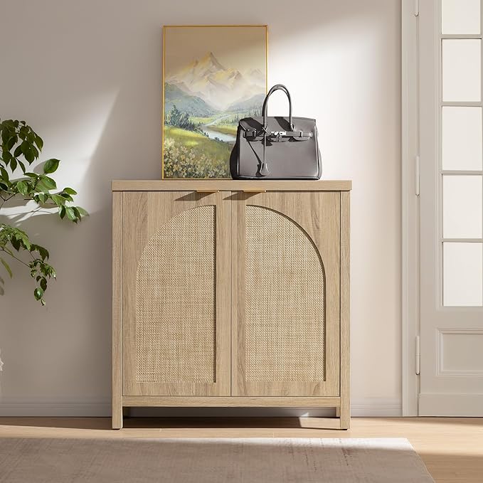 SICOTAS Rattan Sideboard Buffet Cabinet