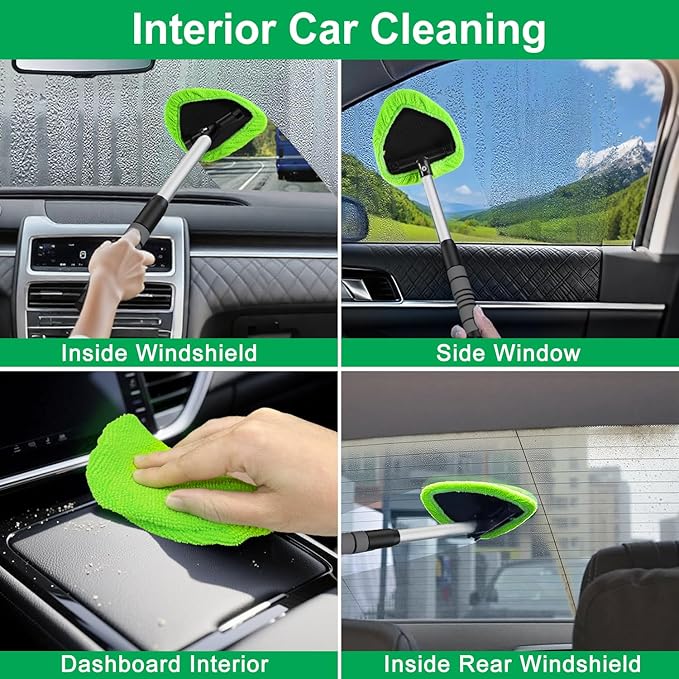 XINDELL Windshield Cleaner Tool – Car Interior Window Cleaning Kit