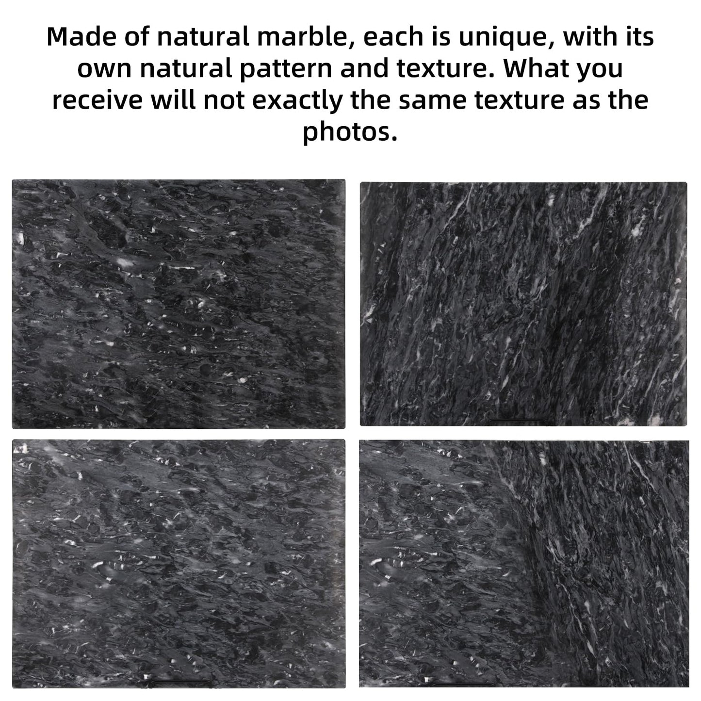 Natural Marble Stone Cutting Board for Home Kitchen,16 x 12 Inch, Marble Slab Pastry Board Large with Non-Slip Feet for Cooking,Baking, Cheese, Charcuterie, Chocolate (1, Dark Grey, Large)