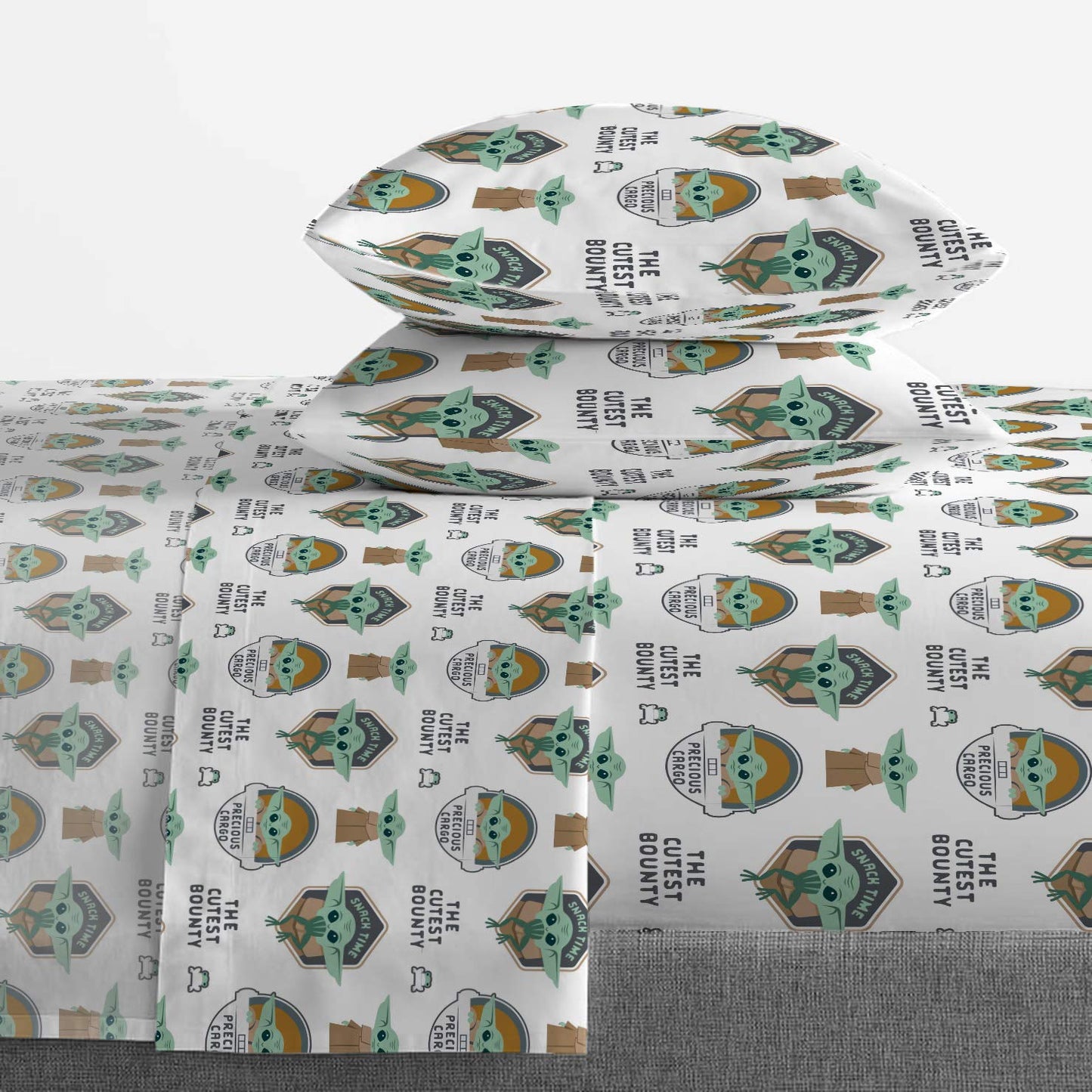 Jay Franco Star Wars The Mandalorian The Child 5 Piece Queen Bed Set - Includes Reversible Comforter & Sheet Set - Bedding Features Baby Yoda - Super Soft Fade Resistant Microfiber Official Product