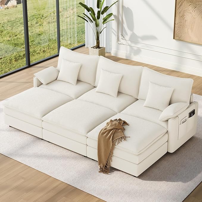 Vesgantti 108" Sectional Sleeper Sofa, 6-Seater Oversized Modular Cloud Couch