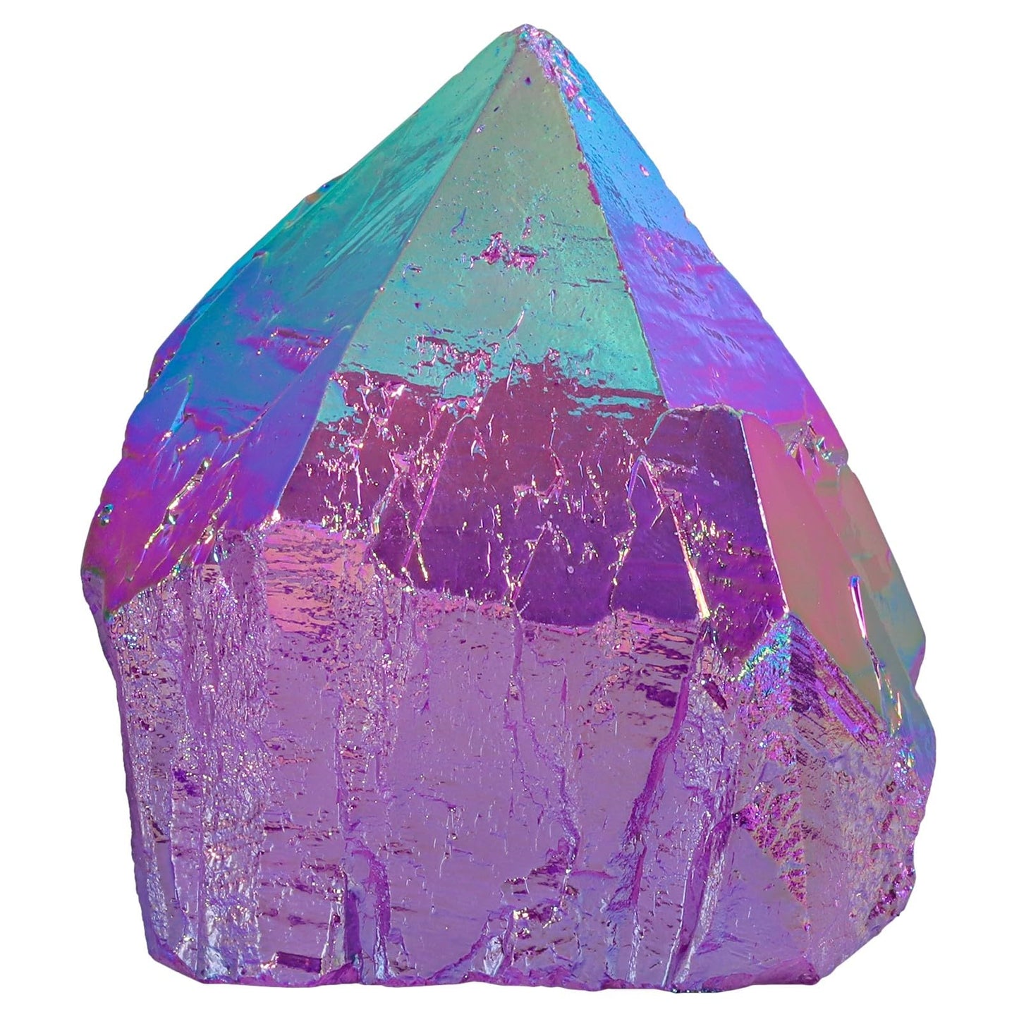 SUNYIK Purple AB Titanium Coated Rock Quartz Cluster Irregular Crystal Geode Stone Specimen Decor for Home Office Meditation, 1.6-3"