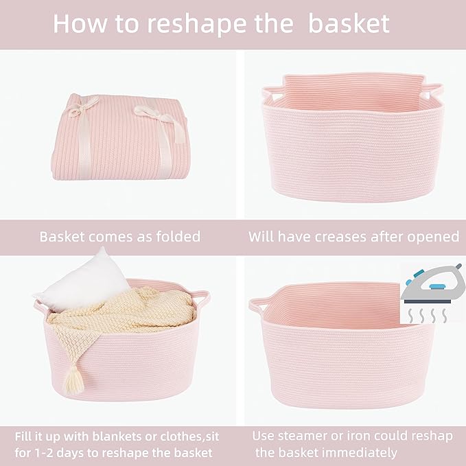 Large Rectangle Blankets Baskets 22"x17"x12" Toy Basket