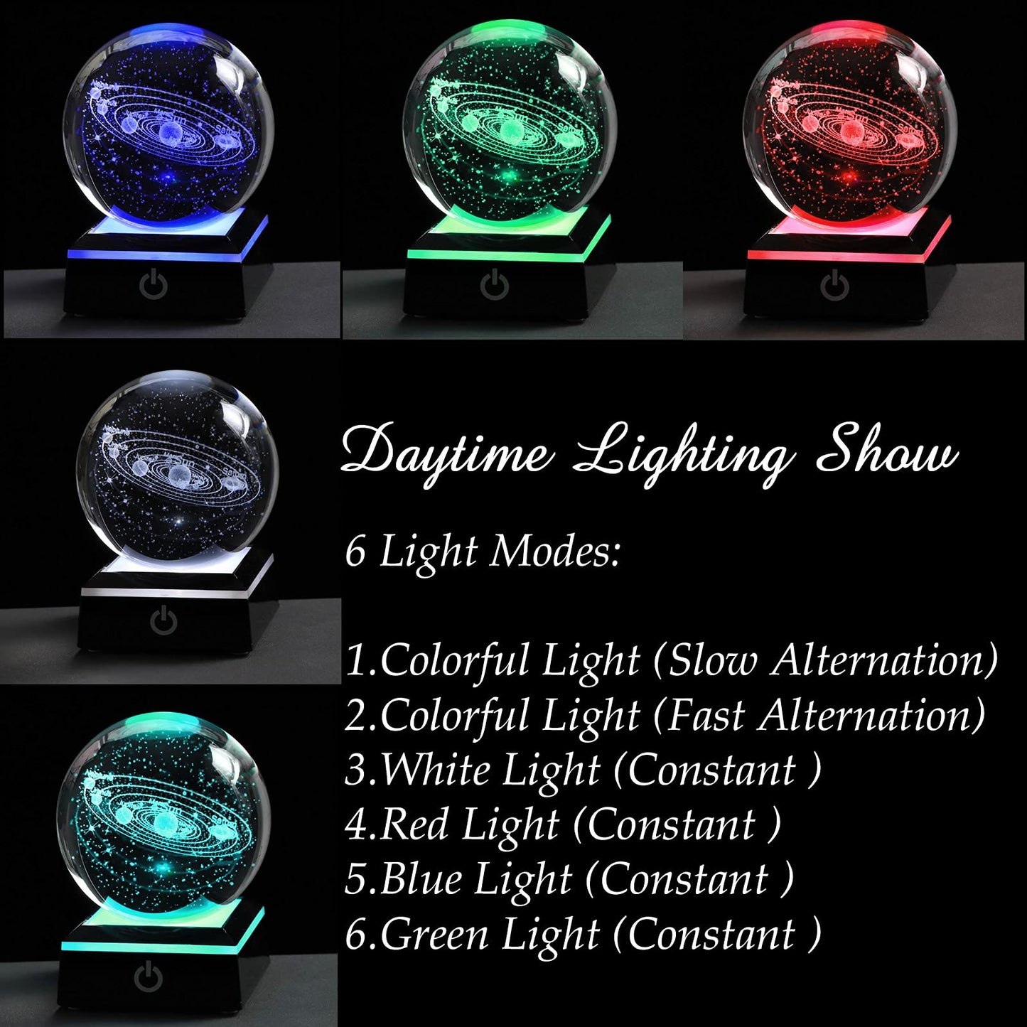Qianwei 3D Solar System Model Crystal Ball Astronomy Gifts Men Space Decor