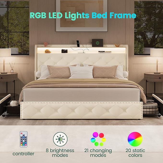 LARMACE Queen Size Bed Frame