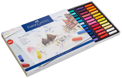 Faber-Castell Creative Studio Soft Pastels Mini, Multicoloured, Cardboard Wallet Of 72, For Art, Craft, Drawing, Sketching, Home, School, University, Colouring