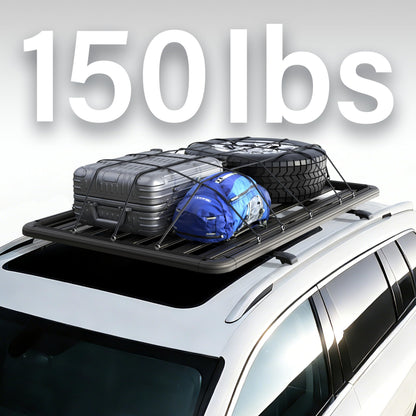 WILDROAD Aluminum Roof Platform, 63" x 47" Universal Flat Roof Rack Heavy Duty Roof Rack Platform with 10 Sets Eye Bolt Nut and T-Screws Anchoring Kit Fits for SUV, Truck
