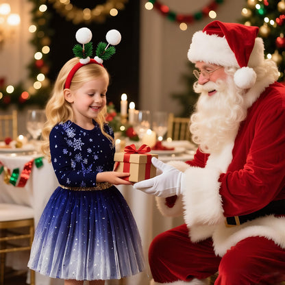 VIKITA Girls Dresses for Winter Long Sleeve Toddler Clothes Christmas Party Tulle Dresses, LH4586 5T
