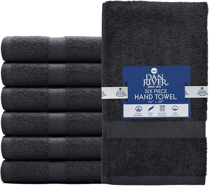 DAN RIVER 6-Pack Premium Hand Towels