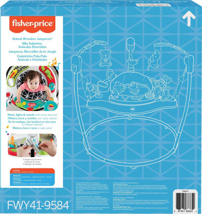 Fisher-Price FWY41 Animal Wonders Jumperoo Music, White, 1 Count (Pack of 1)