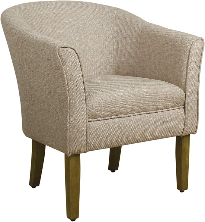 HomePop Barrel Shaped Accent Chair, Light Brown