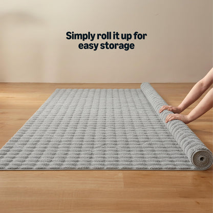 Amazon Basics Indoor Area Rug, 3D Bubble Washable Home Decor Carpet for Living Room, Bedroom, 4' W × 6' L, Grey