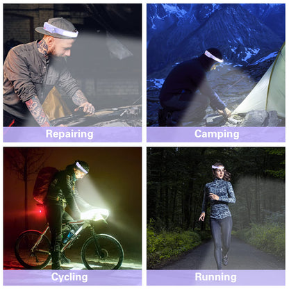 SEVENKA 2 Rechargeable Headlamps Flashlight, Bright LED Head Lamp, Headband Light for Adults & Kids, 1000Lumen Wide Beam & Spot Light, Motion Sensor, 2.4oz Lightweight, Hiking & Camping Gear