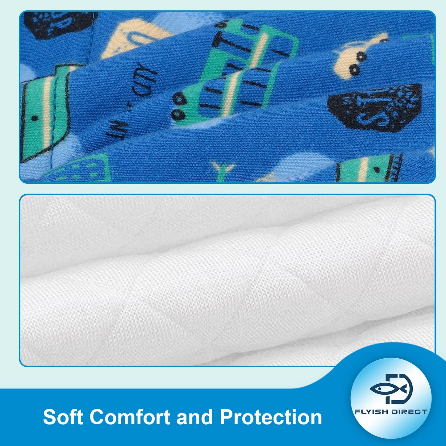 FLYISH DIRECT Potty Training Pants, Toddler Training Pants Absorbent, Car Training Pants for Boys, 100% Cotton, 6 Packs, 3T