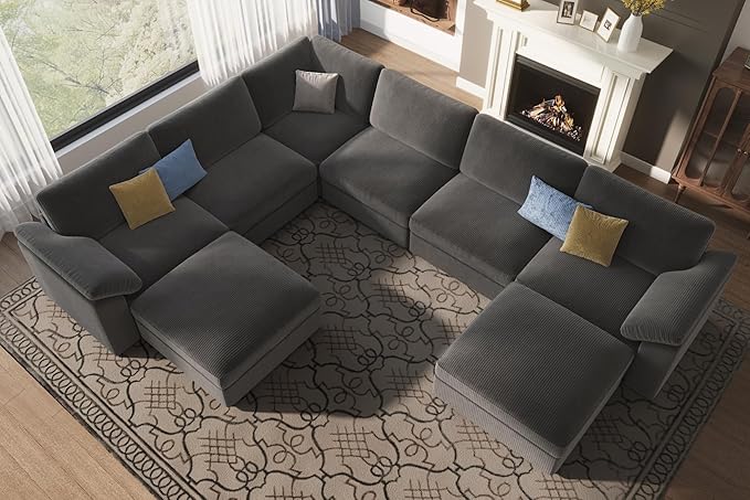 EASE MOOSE Oversized Sectional Modular Sofa, Large U Shape Sectional Couch Wide
