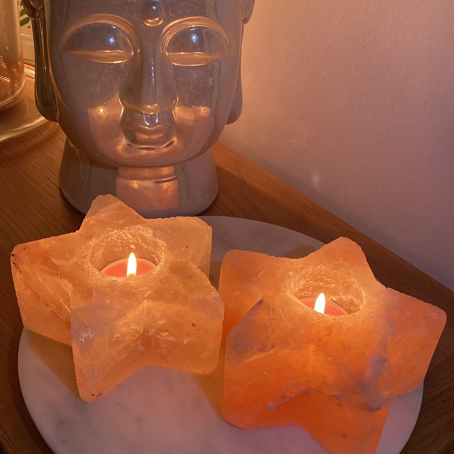 2 Tealight Candle Holders Star Shaped, 5x5x2, 2.5 lbs Each